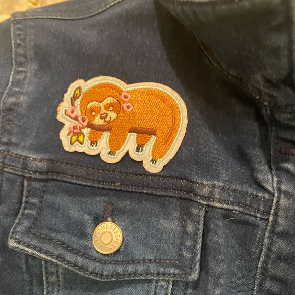 Gymboree kids Jean Jacket sz L 10-12 with Decals - Picture 5 of 7